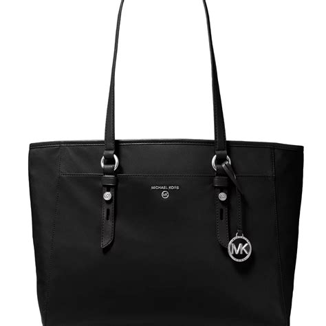 michael michael kors sullivan large logo top-zip tote bag|Michael Kors black nylon tote.